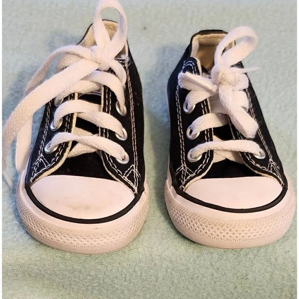 Converse Shoes Infant chuck taylor all star low Black white toddler sneaker sz 5